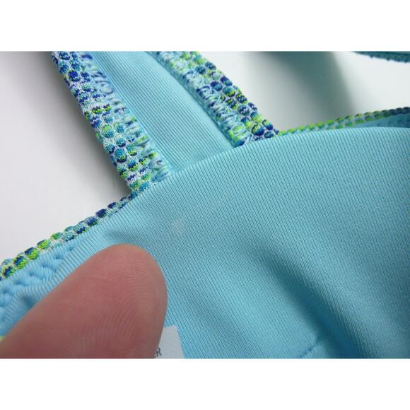 NWOT Aerie Green & Blue Space Dye V Wire Bandeau Bralette Bikini Top Size S - Picture 4 of 6